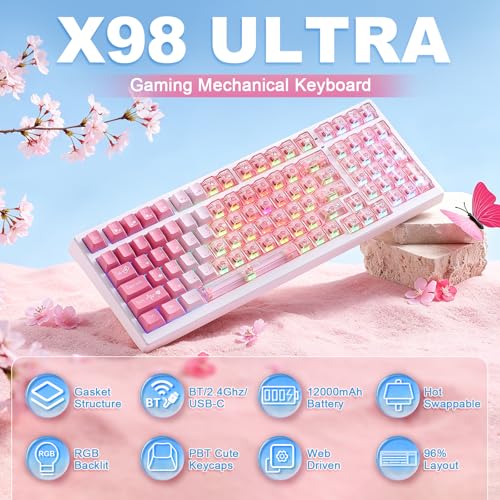 Teclado Mecánico X98 Ultra Conectividad Inalámbrico USB-C miniatura 2