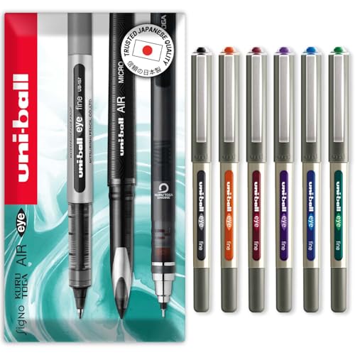 uni-ball EYE - UB-157E Rollerball Pens - 0.7mm Nib - In Envelope Packaging (Pack of 6 Essentials)