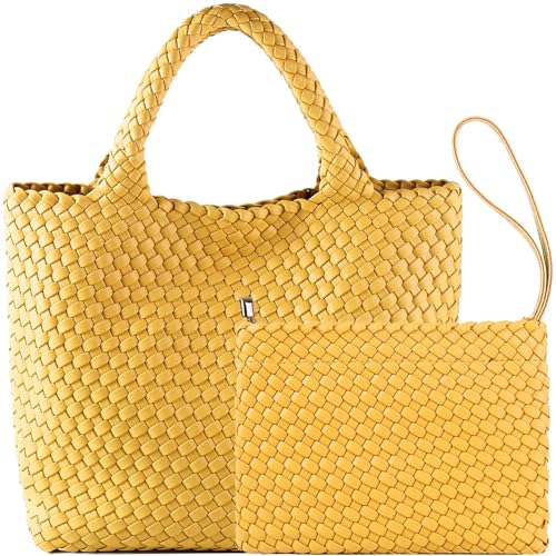 Image of JINMANXUE Fashion Woven Bag Shopper Bag Travel Handbags and Purses Women Tote Bag Large Capacity Shoulder Bags