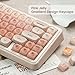 PBT Keycaps, Jelly Pink Keycap Foundation MOA Profile, 132 Keys Cute Custom Keycaps for Cherry Gateron MX Swithes Mechanical Keyboards