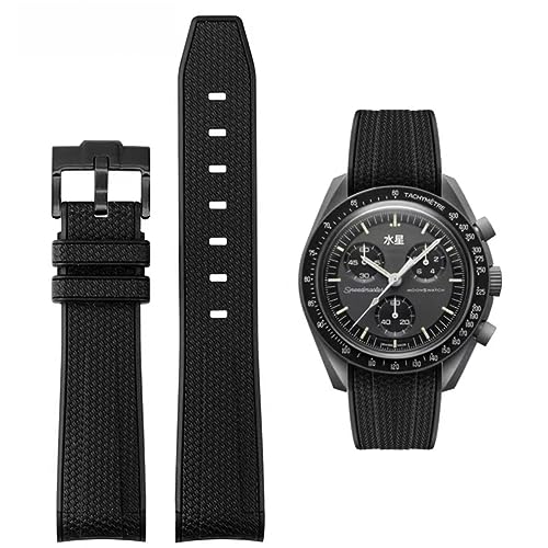 HEYOZURY Correa de Reloj Rolex Omega x Swatch Moonswatch Rolex Reloj Silicona para Hombres Hebillas de acero Inoxidable Pulsera de Reemplazo Pulsera Origin