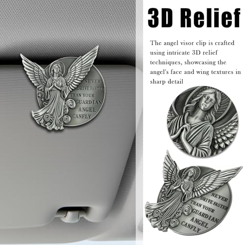 Image of 2026 New 3D Guardian Angel Visor Clips for Cars,Guardian Angel for Cars Decor,Guardians Angels Car Visor Clip as Meaningful Christian & Inspirational Gifts for Women /Men