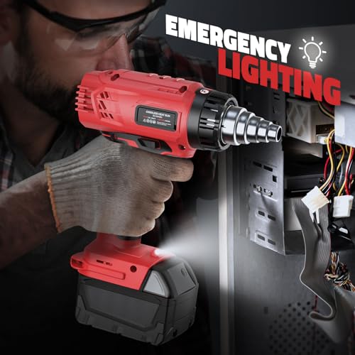 LIVOWALNY Heat Gun Compatible with Milwaukee 18V Battery (Tool Only) 350W Cordless Battery Powered Heat Gun 122℉~1022℉ (50℃~550℃) -Variable Temperature Control w/LED Digital Display for Shrink Tubing by LIVOWALNY - Image 8
