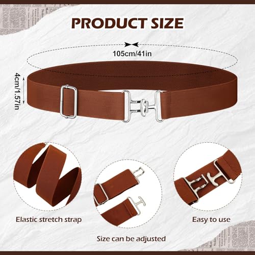 4 Pcs 1.5 Inch Elastic Equestrian Belt Horse Riding Belt with Surcingle Buckle for Women for Horseback Riding Equestrian Sports(Colorful)2