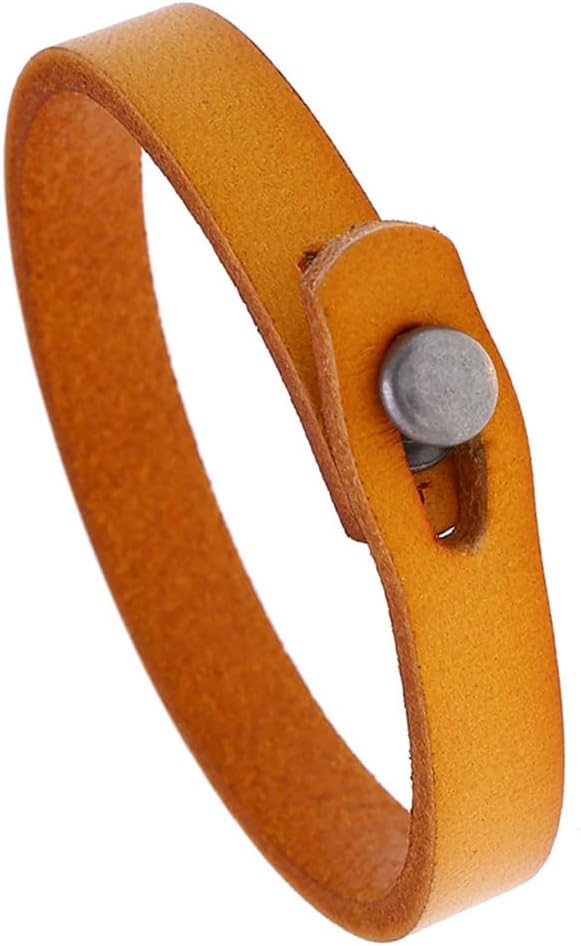 Genuine Leather Wrap Bracelet for Men Retro Vintage Punk Style Cowhide Leather Cuff Wristband Adjustable Handmade Bangle for Daily Wear Costume Jewelry Party Cosplay Gift(Black)