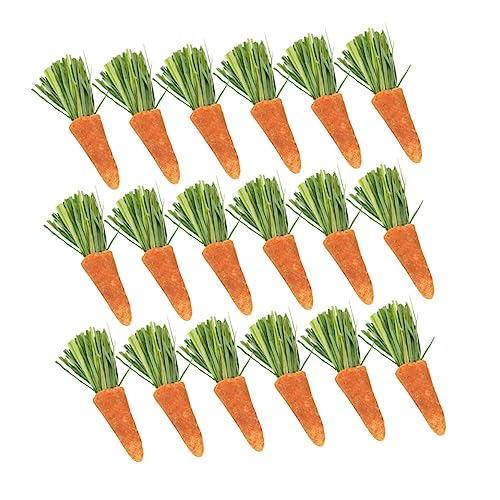 ABOOFAN 18個にんじん歯固めスティック うさぎ用 ハムスター 小動物 チューおもちゃ 歯ぎしり防止 無添加 素材