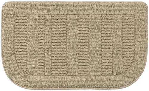 BEQHAUSE 30x18 Inch Kitchen Rug Mat, Durable Anti-Slip Absorbent Dirt-Resistant Kitchen Rug Pet Mat Machine Washable (Beige)