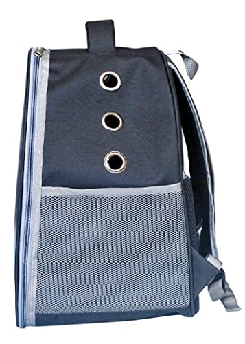 Image of Risan Pets Pet Backpack Transparent Cat & Small Dog Puppy Kitty Shihtzu Carriers for Breathable Airline Travel Approved Air Ventilation Backpack Size 17 x 13 x 11 inch(Black)