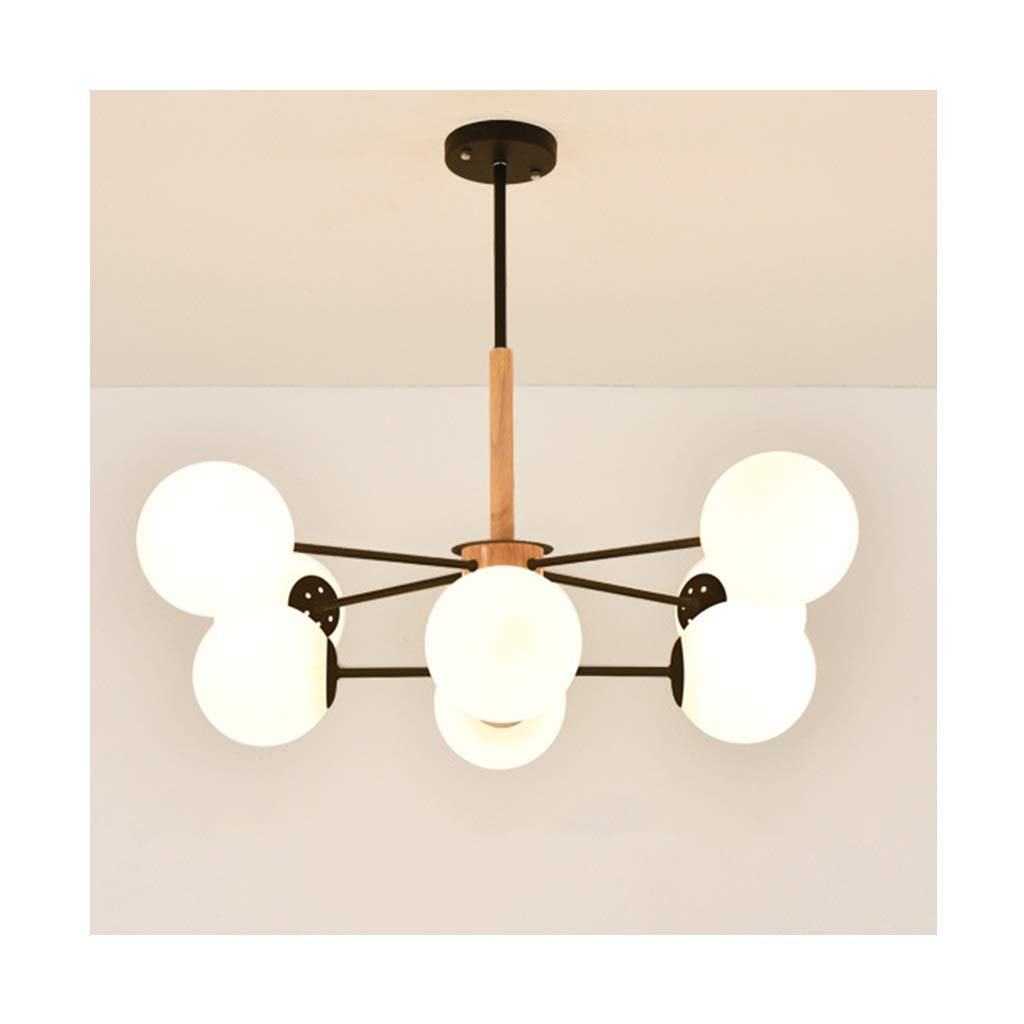 SXECAEPS Modern creative chandelier Nordic Solid Wood Living Room Ceiling Light Bedroom Restaurant Molecular Lamp Simple Modern Light/8 Headswarm