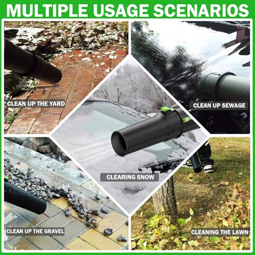 Leaf Blower Cordless,2 x 21V 6.0Ah Battery and Charger, with 680CFM 190MPH Electric Cordless Leaf Blower, 5-Variable Speed & Turbo Mode, Blowers for Lawn Care, Patio Cleaning and Dust(Red A)