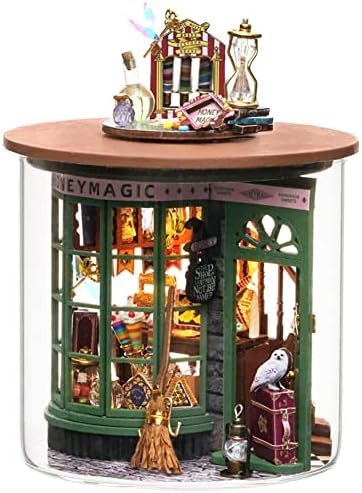 TOPBSFARNY 3D Stereoscopic Miniature Dollhouse Kit Assembling Toys DIY Model Wooden Furniture for Valentine's Day Creative Gifts (Time Magic) (The Magic Shop)