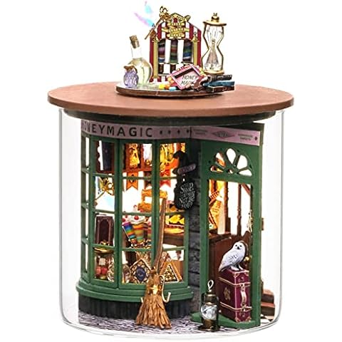 TOPBSFARNY 3D Stereoskopisches Miniatur-Puppenhaus-Kit Montagespielzeug DIY Modell Holzmöbel Cover