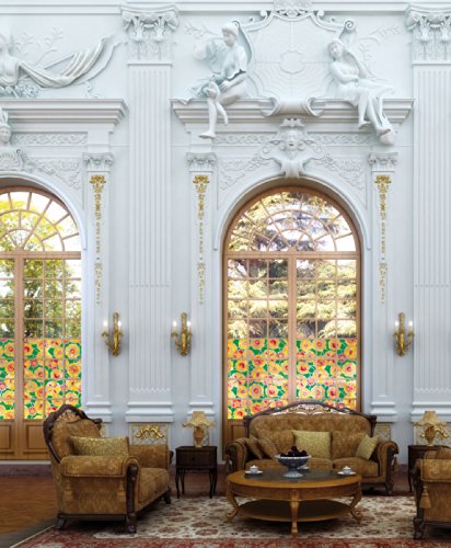 Película adhesiva para ventana Floral Medallion 200-2795 miniatura 3