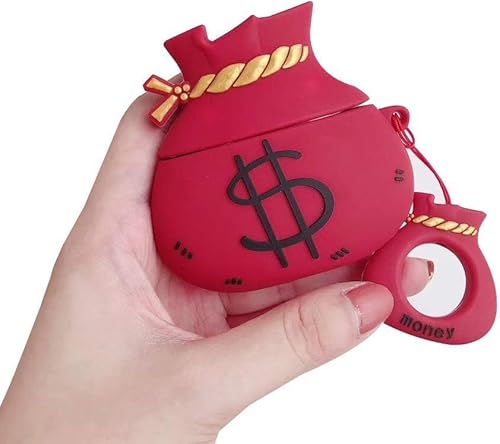 AiKeDuo Funda para Airpods 12, bonita bolsa de dinero 3D divertida de personajes de dibujos animados, funda de silicona suave para Airpods, diseño