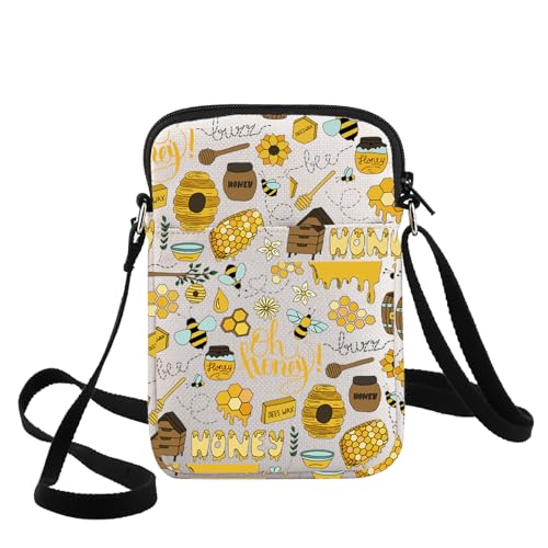 G2TUP Funny Bee Crossbody Bag Honey Bee Lover Gift Oh Honey Adjustable Strap Bag Queen Bee Merchandise