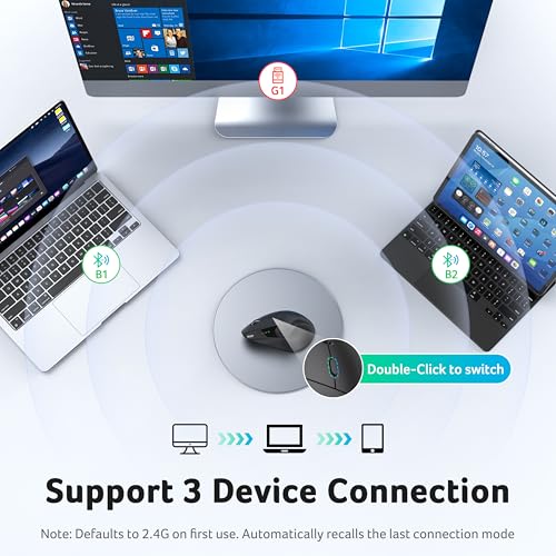 Acer Ergonomic Mouse Wireless with Side Scroll, Bluetooth Mouse for Laptop | 4000 DPI Office Vertical Computer Mouse (BT5.2+2.4GHz) for Small to Medium Sized Hands, Ergo Mouse with, 58° Tilt, 8 Buttons - image 2