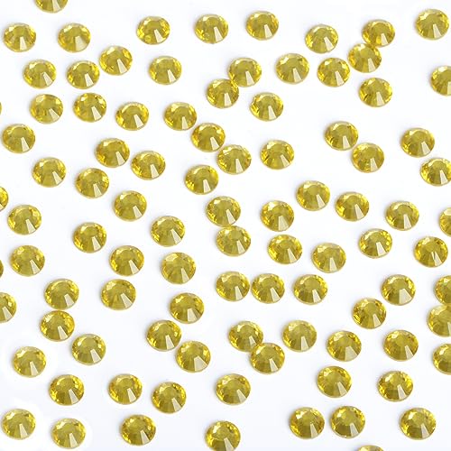 Image of Bymitel Hotfix Crystal Rhinestones Round Gems Iron on DIY Jewelry Making Flat Back for Crafts,Citrine, 4.8mm(SS20 /1440pcs)