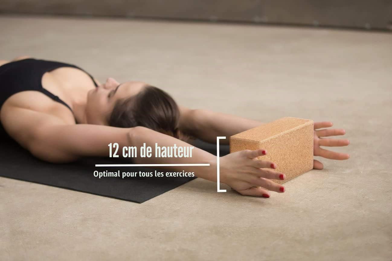 L'original de AMITYUNION - Lot de 2 blocs de yoga - 100% naturel - Hatha Klotz aussi pour les débutants Méditation & Pilates, accessoires de fitness, aides pour le yoga, blocs de yoga 65 mm 2-pack
