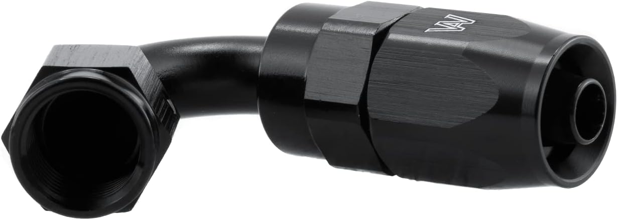 6AN Hose End Fitting 120 Degree Swivel Reusable Fitting Aluminum Black