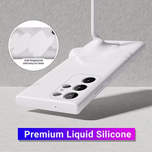 Image of LIRAMARK Liquid Silicone Soft Back Cover Case for Samsung Galaxy S23 Ultra 5G (White)