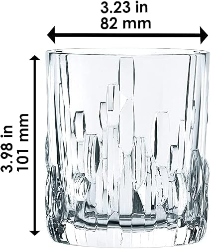Nachtmann Shu Fa Series Whiskey Tumbler Set Of 4, Clear Crystal Glass, 4-Inch, Tumbler For Scotch, Cocktail, Liquor, Or Bourbon, 11-Ounce, Dishwasher Safe #TOP3