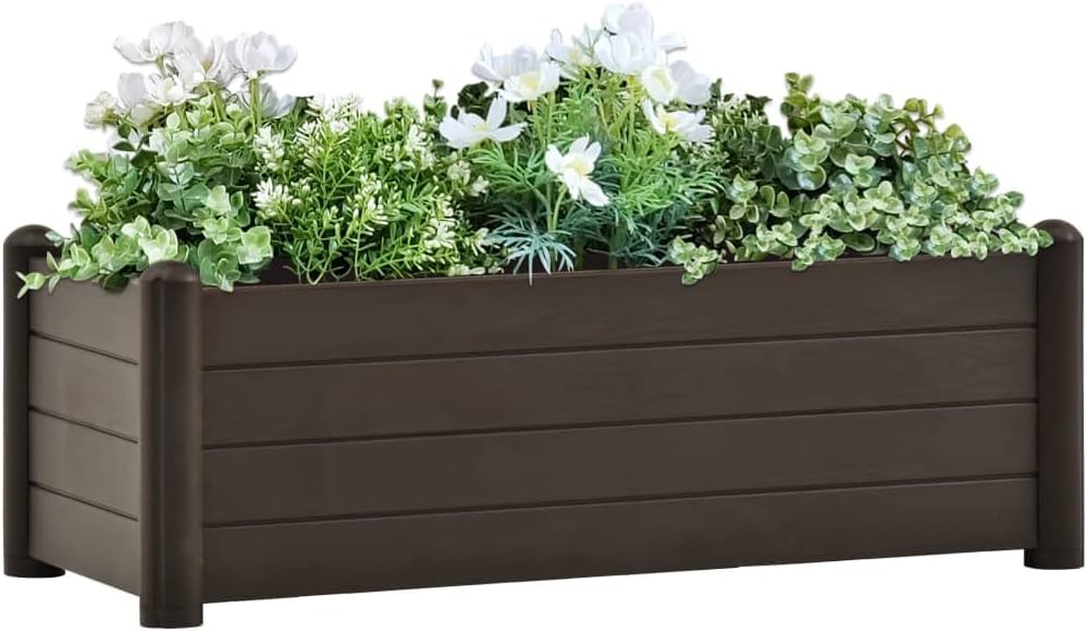 Garden Raised Planter,Garden Bed,Galvanized Raised Garden Bed,Planter Raised beds,Galvanized Planter,Bed PP Mocha 16.9"x16.9"x13.8"