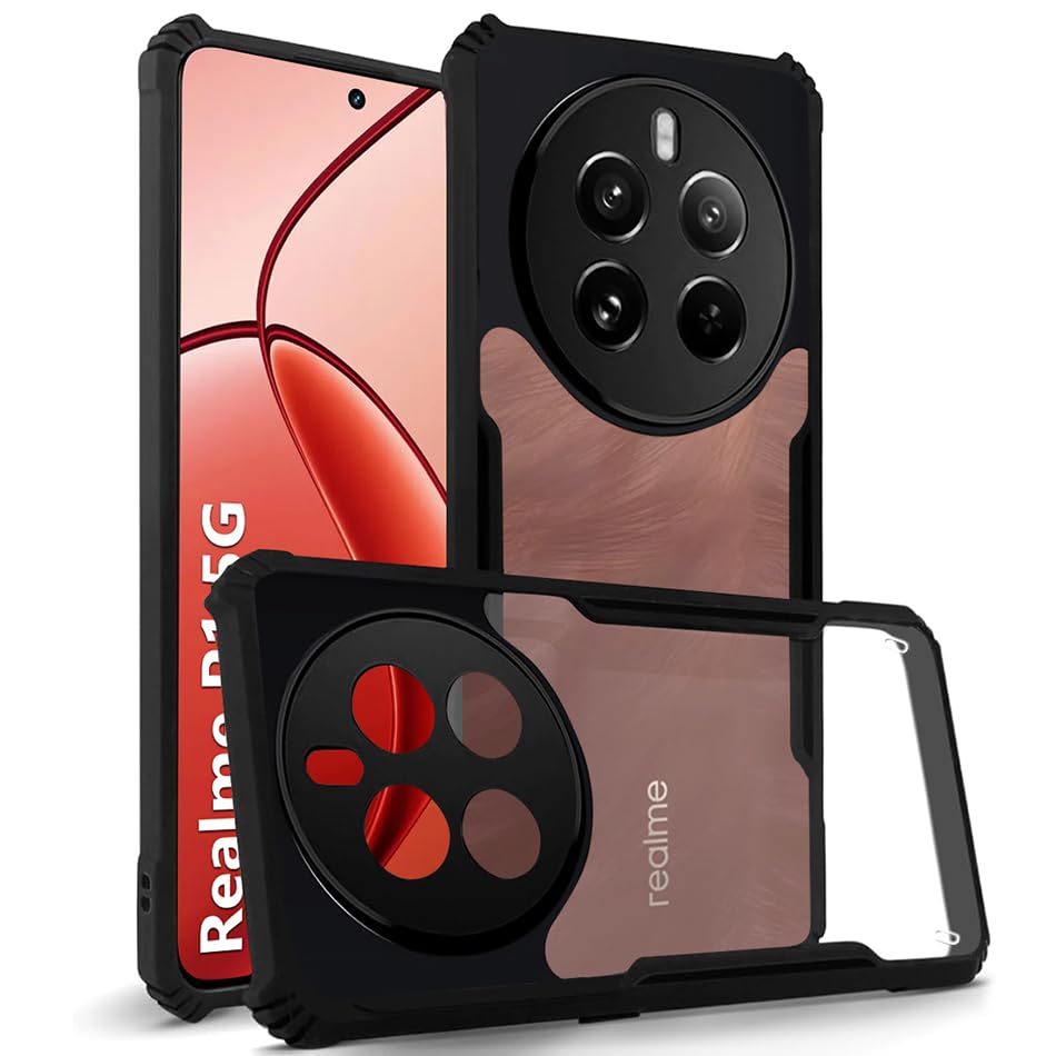 Fashionury Shockproof Crystal Clear Back Cover Case for Realme P1 5G | 360 Degree Protection | Protective Design | Transparent Back (PC & TPU | Black Bumper) (B0D269F79F) Amazon Price History, Amazon Price Tracker