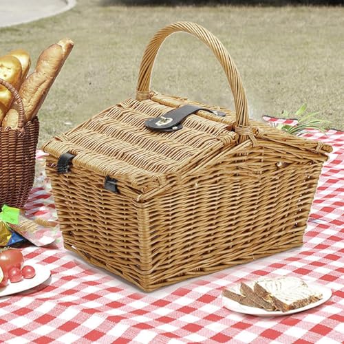 Cesta de acampada de sauce artesanal contenedor premium de frutas 7