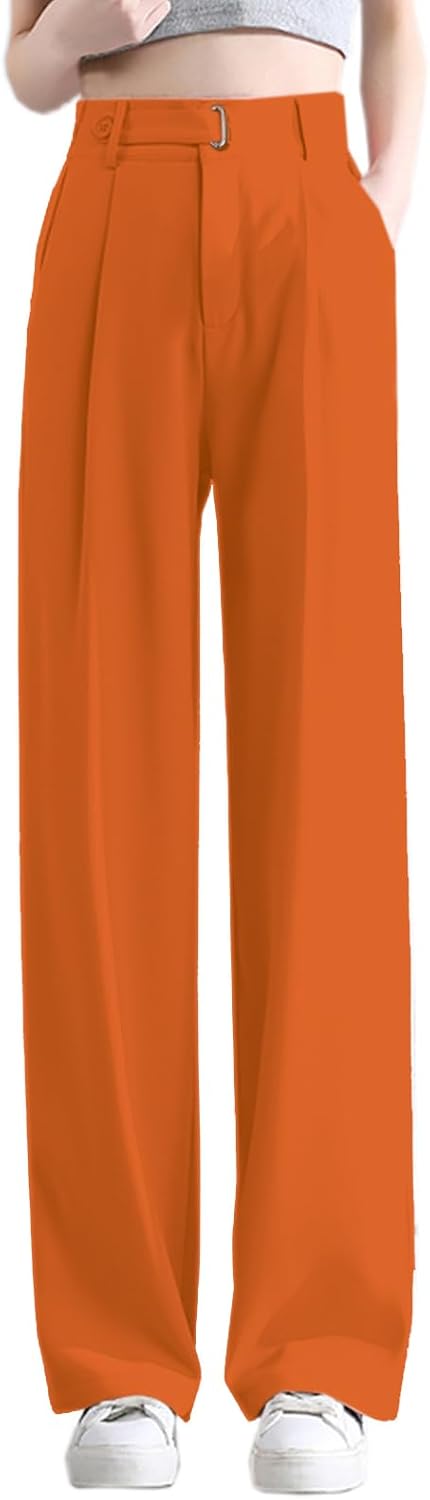 Betusline Women's Wide Leg Pants Business Casual Straight Office Trousers for Women, X-Small-3X-Large