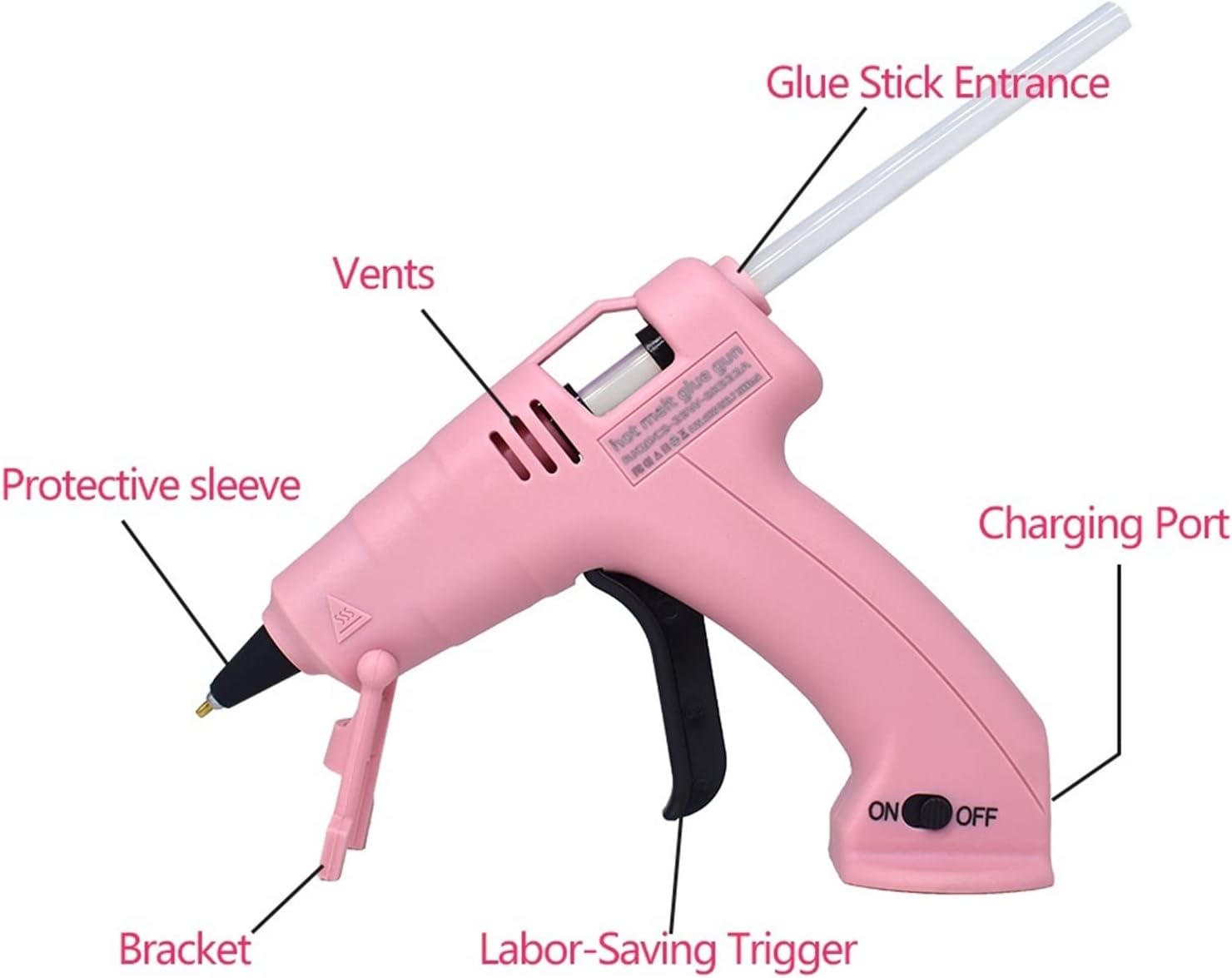 Hot Glue Gun Cordless Hot Melt Glue Gun Child Hand Crafts Home DIY Repair Use 7mm Glue Stick Wireless Glue Gun 3.6V 60 Min Use Time for DIY Arts, Crafts and Quick Repairs(Set-3)