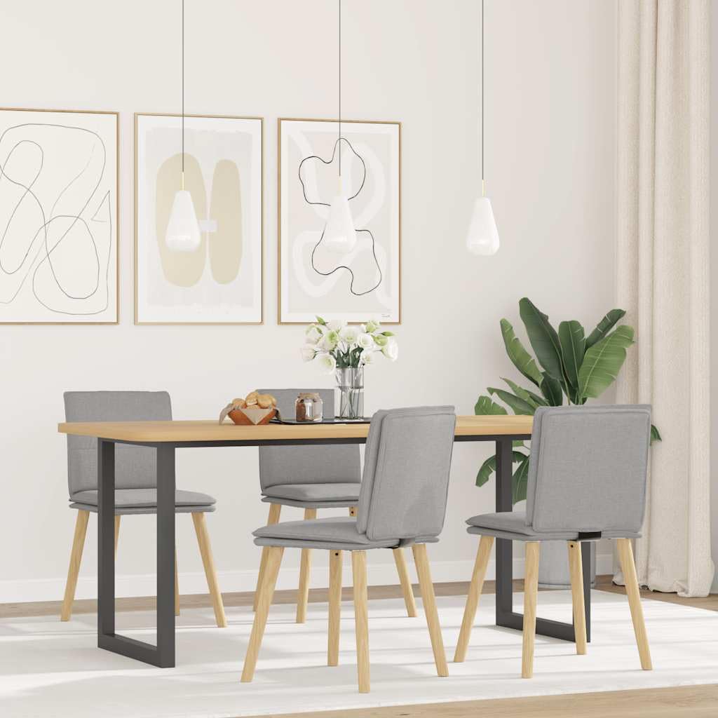 Fengshui Krzesła do jadalni 4 szt. szare chmury materiał metal drewno