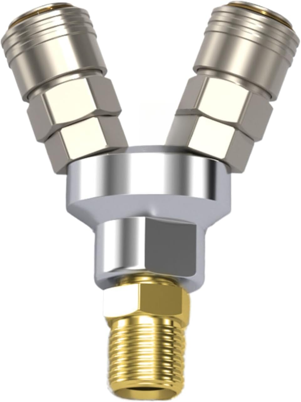 Quick Connector C Self-locking Round Two/Tee; 2 to 3 Brass Adapter
