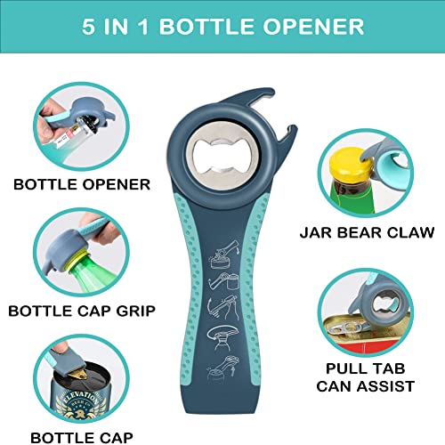 Humanfun Jar Opener For Weak Hands, Seniors With Arthritis, 5 In 1 Multi Function Bottle Opener Lid Opener For Arthritic Hands With Non Slip Rubber Jar Opener Gripper Pad thumb #3