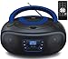 Produktbild DAB+ Tragbarer CD-Player | Boombox | CD/CD-R | USB | FM Radio | AUX-In | Kopfhöreranschluss | CD Player | Kinder Radio | CD-Radio | Stereoanlage | Kompaktanlage (DAB+ Black/Bolton Blue)