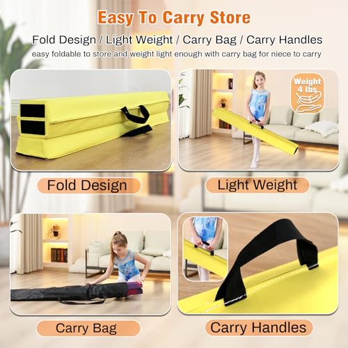 Image of Marfula 6 FT / 8 FT / 9 FT Folding Gymnastics Beam Foam Balance Floor Beam