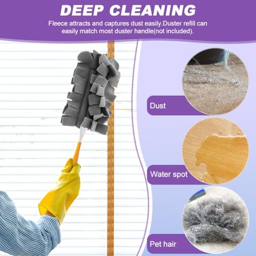 Image of 14Pcs Duster Refill Fleece Refills for Swiffer,Reusable Duster Pads Compatible with Swiffer,Dry /Wet Dual Use Clean Heads,for Cleaning Ceiling Fan Blinds Window Sofa and Flooring
