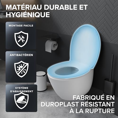 Abattant de toilette oval Ovimar blanc en duroplaste