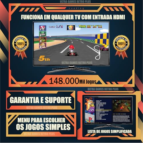 Video Game Retro Premium + 114 Mil jogos + 4 Controles + Atualizado