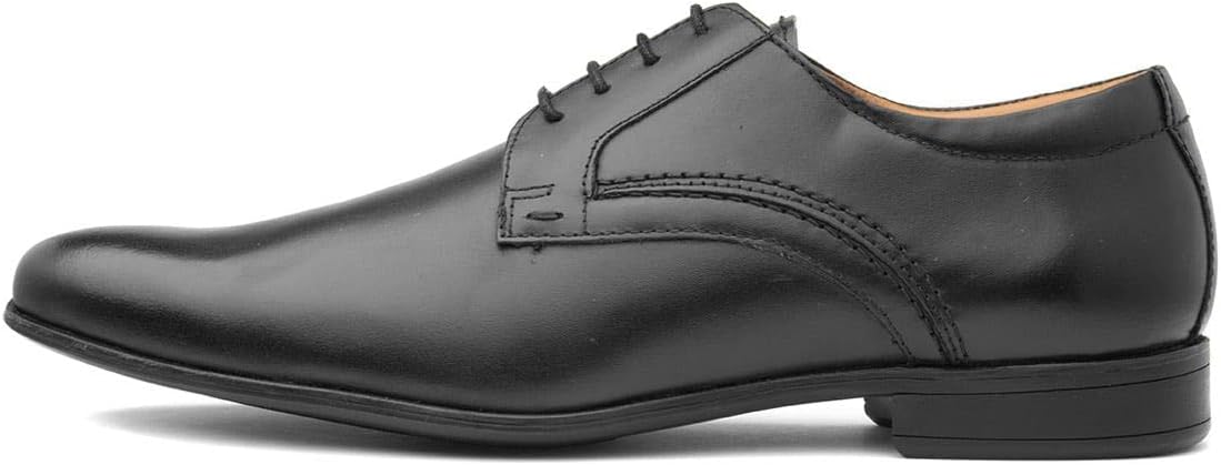 Mens 'Ormond' Derby Shoes, Formal Stylish and Comforable with Elegant Lace-up Detail, Long-Lasting with Exquisite Quality Leather (Black/Tan)