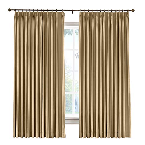 cololeaf Pinch Pleat Faux Silk Curtains Drapery Panel for Traverse