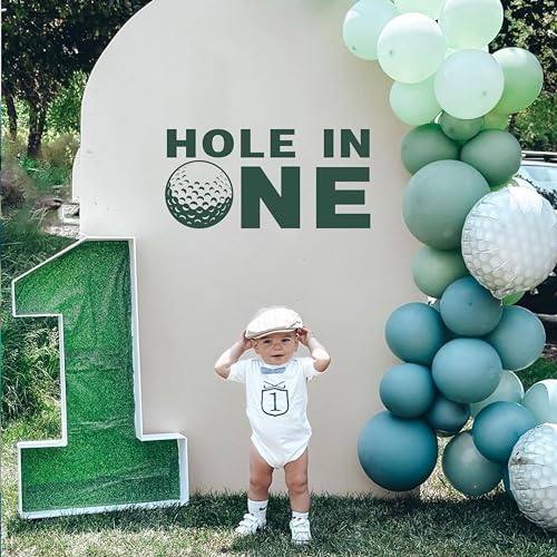 Stickers para primer cumpleaños tema golf verde miniatura 4