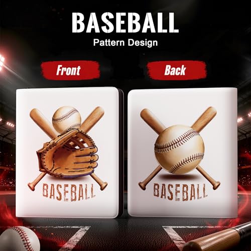 Image of Kabinka 9 Pocket Baseball Card Binder, 900 Standard Cards Sports Card Binder with Zipper, Protective Trading Card Binder Collector Organizer for Baseball Sports Cards TCG (Baseball 2)