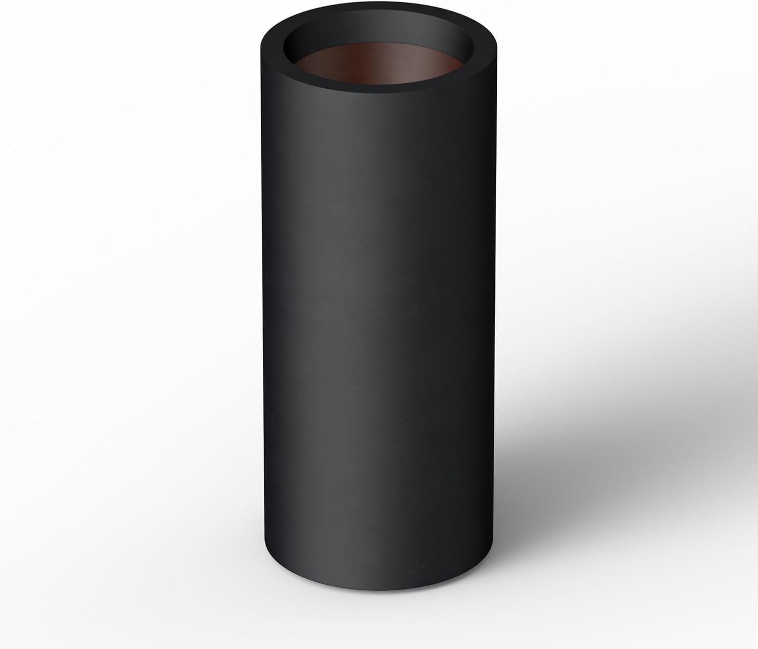 Kante 18.9 Inch Tall Cylindrical Planter, Large Round Plant Pots with Drainage Hole, Made with Concrete, Suitable for Indoor Outdoor Plants, Home Decor, Black Finish with Painted Interior