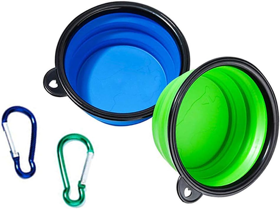 liansheng Collapsible Dog Bowl, Food Grade Silicone BPA Free, Foldable Expandable Cup Dish for Pet Cat Food Water Feeding Portable…