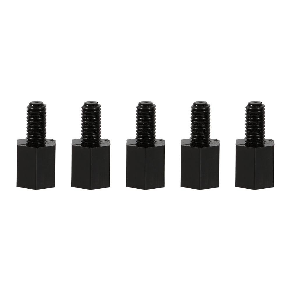 100 Kit di Assortimento Accessori Formato Distanziali Viti E Dadi Esagonali di Nylon Neri M3 6 mm + 6 mm Distanziali Esagonali M3