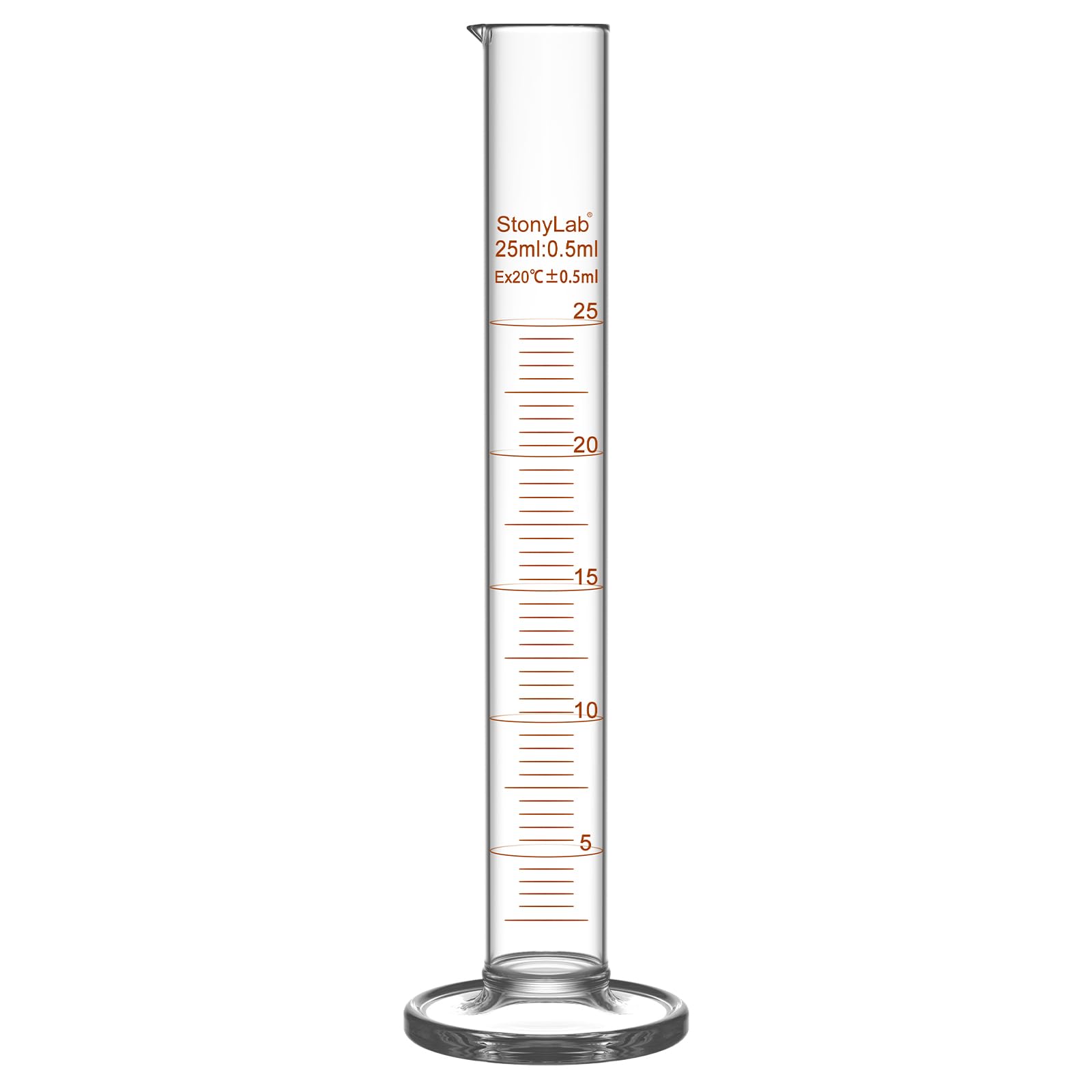 Graduated Cylinder - 25ml Borosilicate Glass -1