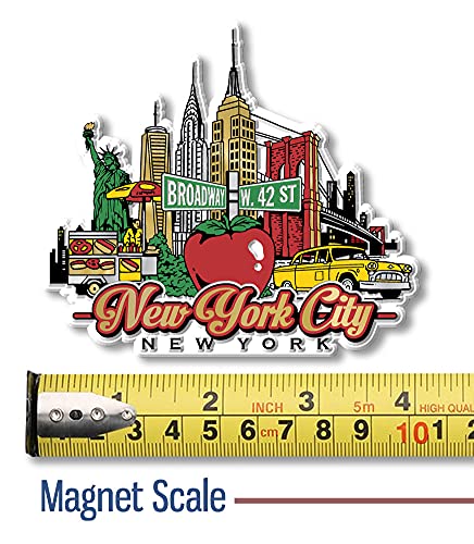New York City Magnet by Classic Magnets, Collectible Souvenirs Made in The USA, 4" x 3.5"