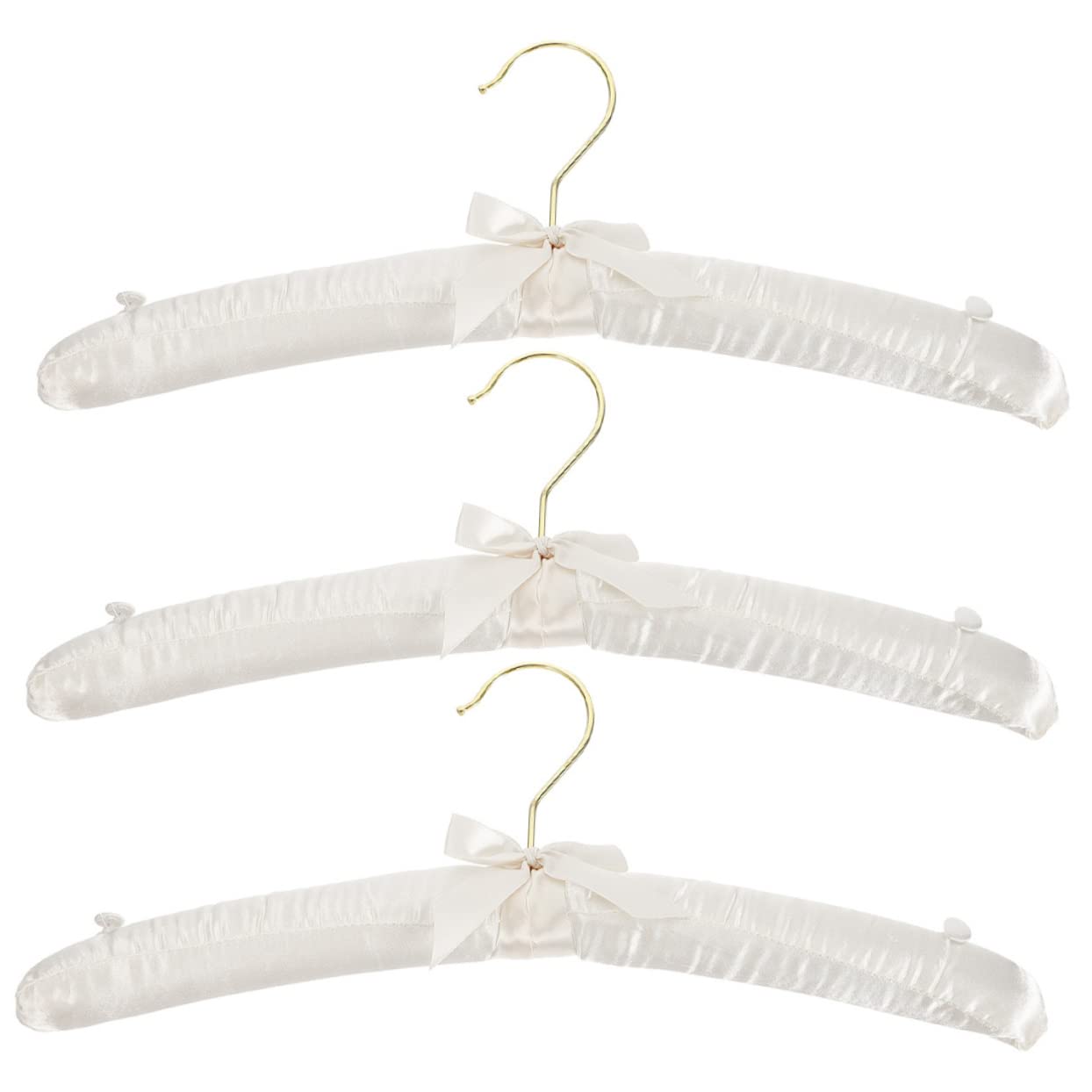 CHILDWEET 3pcs Non-slip Hanger Padded Clothing Hangers Closet Coat Hangers Satin Coat Hangers Padded Clothes Hangers Clothes Hanger Home Decor Cabinet Liner Sponge Padded Hangers White