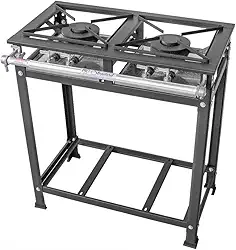 Fogão Industrial 2 Bocas Duplas Standard Baixa Pressão Grelhas Aço P5 Mr Fogões
