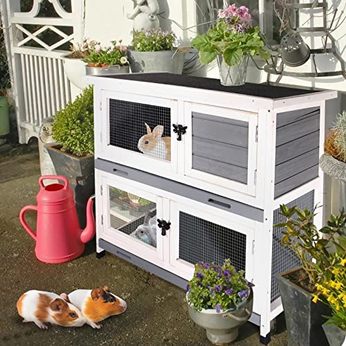 Amzoss 34248327-851-531 2 Story Solid Wood Rabbit/Bunny Hutch thumb #7